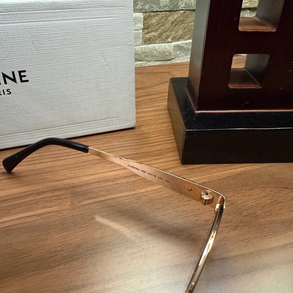 Celine Gold and Brown Gradient Sunglasses - Picture 3 of 7
